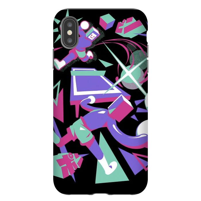 iPhone Xs Max StrongFit Ping Pong Rally - Black Version by Ilustrata