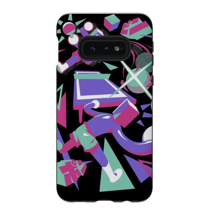 Galaxy S10e StrongFit Ping Pong Rally - Black Version by Ilustrata