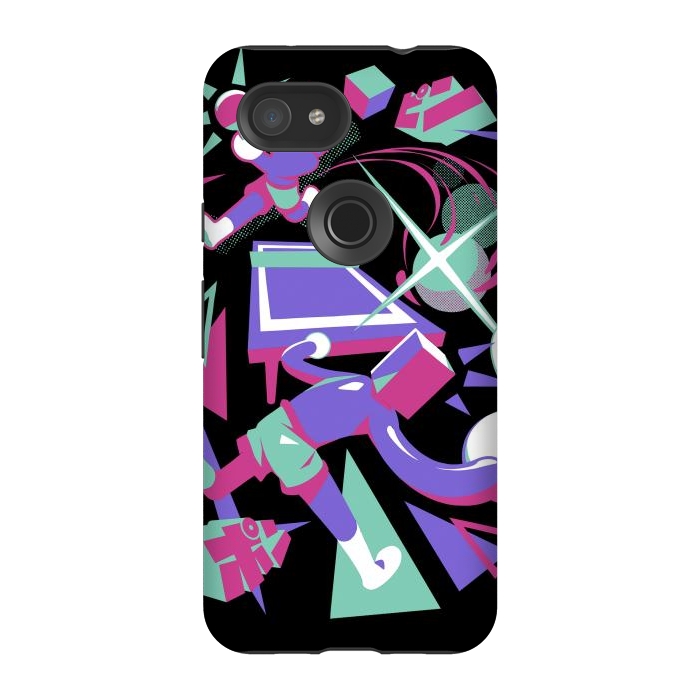 Pixel 3A StrongFit Ping Pong Rally - Black Version by Ilustrata