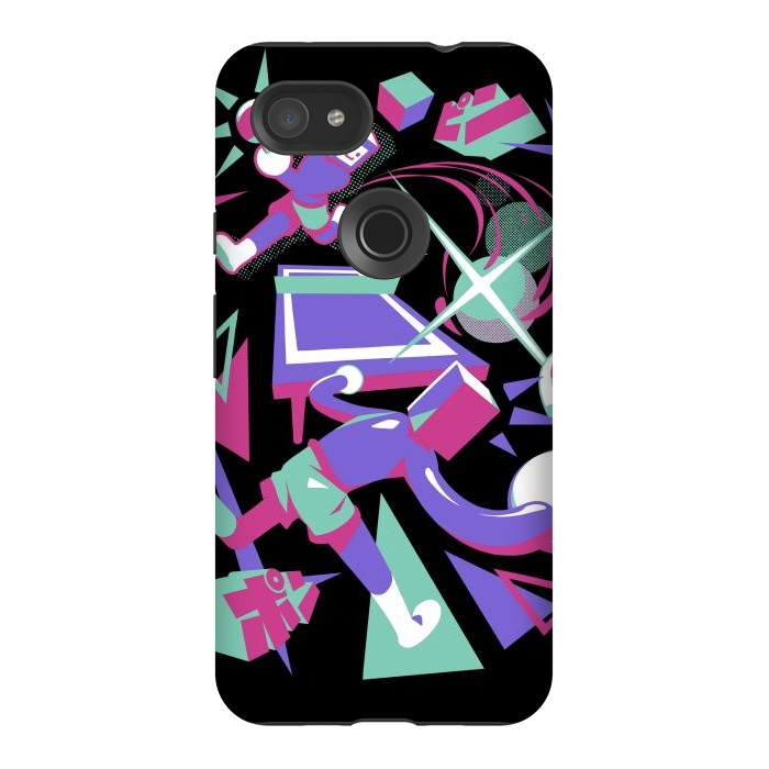 Pixel 3AXL StrongFit Ping Pong Rally - Black Version by Ilustrata