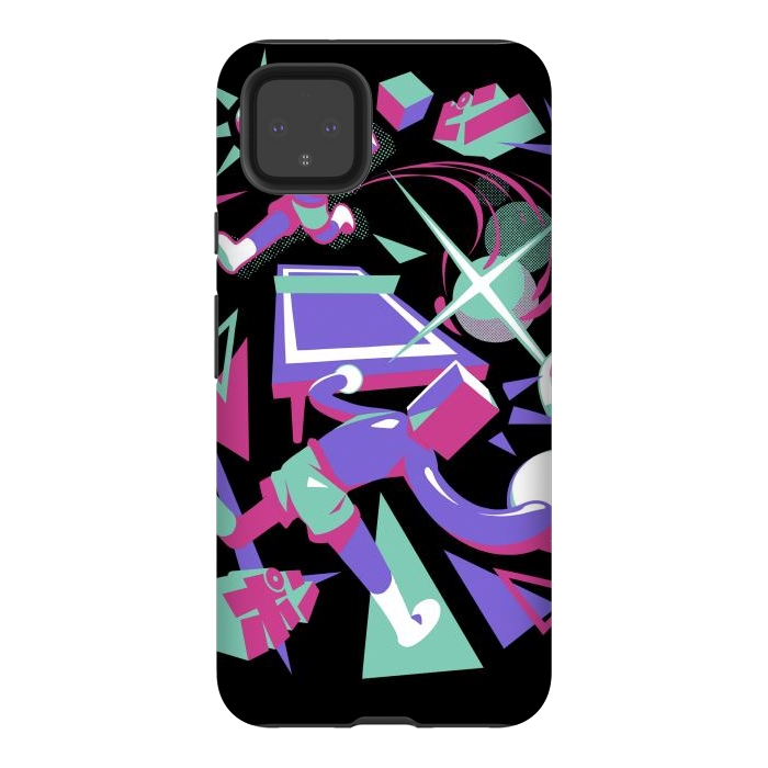 Pixel 4XL StrongFit Ping Pong Rally - Black Version by Ilustrata