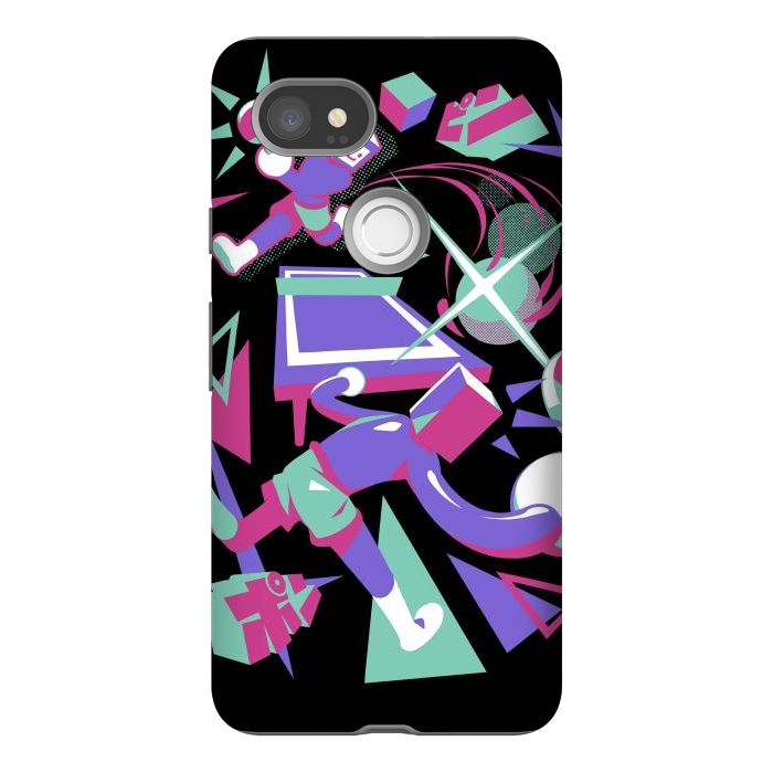 Pixel 2XL StrongFit Ping Pong Rally - Black Version by Ilustrata