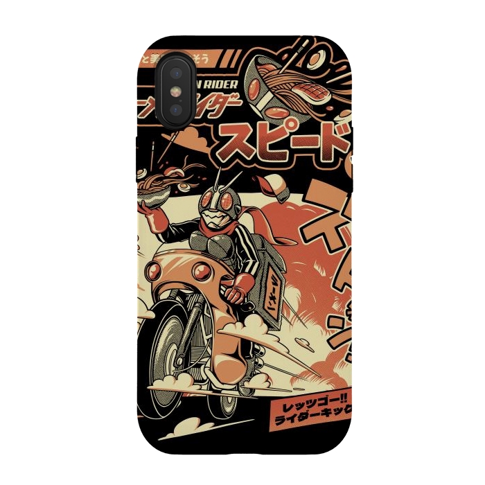 iPhone Xs / X StrongFit Ramen Rider - Black Version by Ilustrata