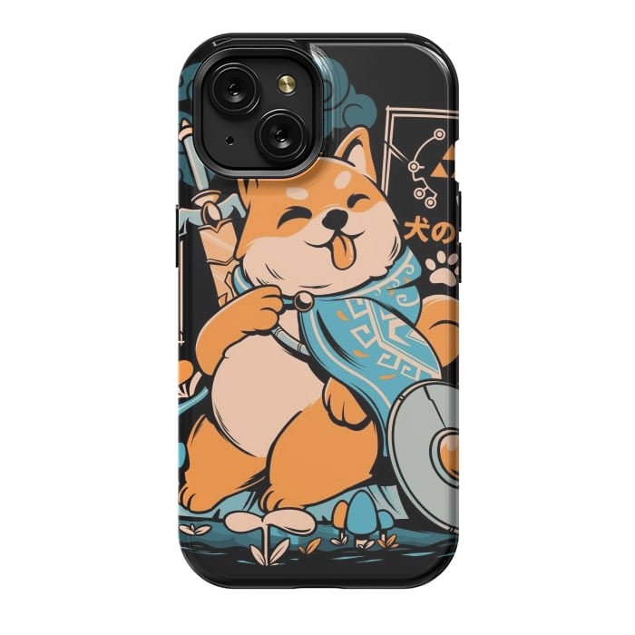 iPhone 15 StrongFit The Legend of Dog - Black Version by Ilustrata