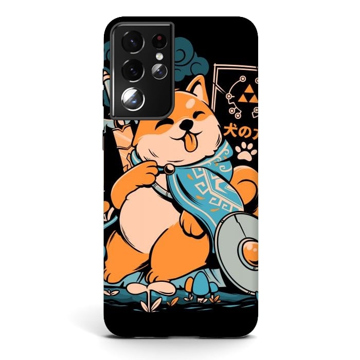 Galaxy S21 ultra StrongFit The Legend of Dog - Black Version by Ilustrata