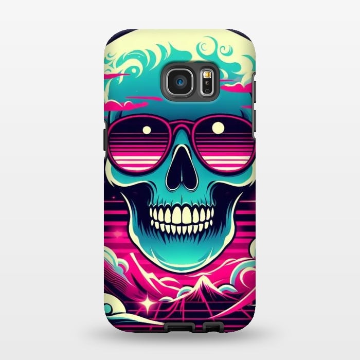 Galaxy S7 EDGE StrongFit Summer Neon Skull by JohnnyVillas