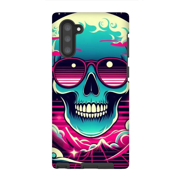 Galaxy Note 10 StrongFit Summer Neon Skull by JohnnyVillas