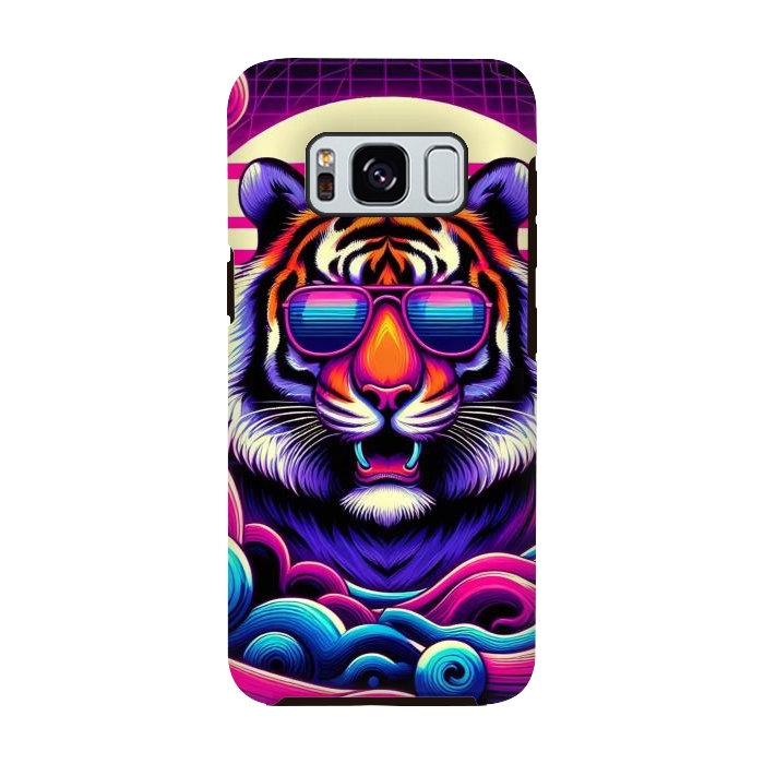 Galaxy S8 StrongFit 80s Neon Lion by JohnnyVillas