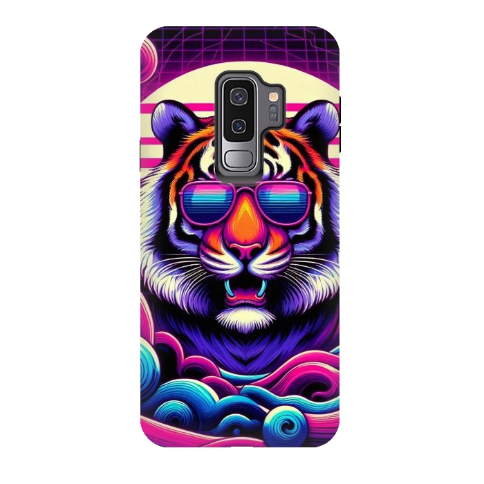 Galaxy S9 plus StrongFit 80s Neon Lion by JohnnyVillas