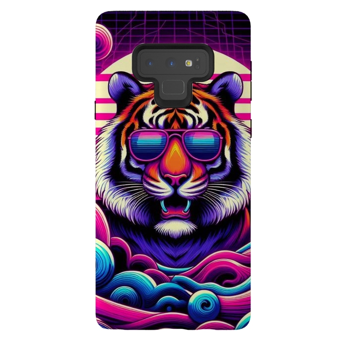 Galaxy Note 9 StrongFit 80s Neon Lion by JohnnyVillas
