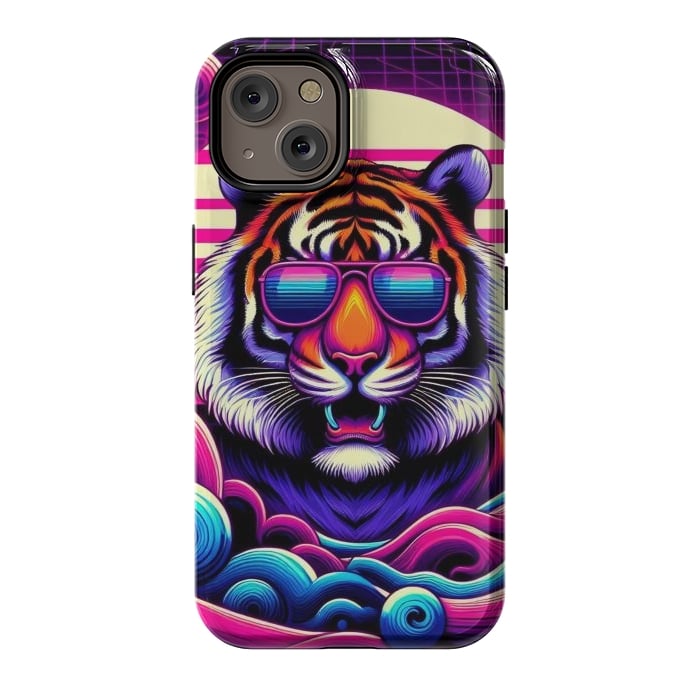 iPhone 14 StrongFit 80s Neon Lion by JohnnyVillas