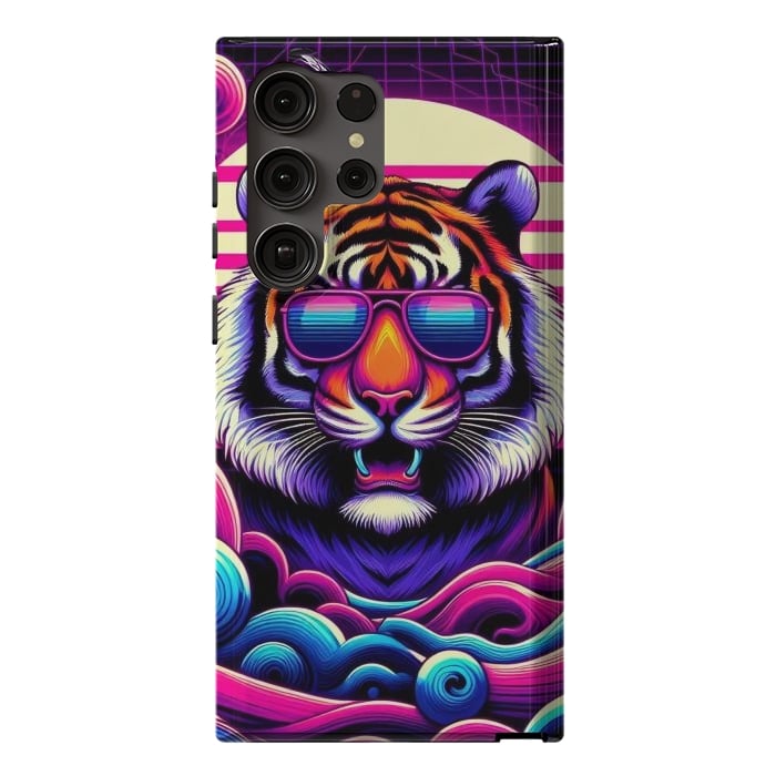Galaxy S23 Ultra StrongFit 80s Neon Lion by JohnnyVillas