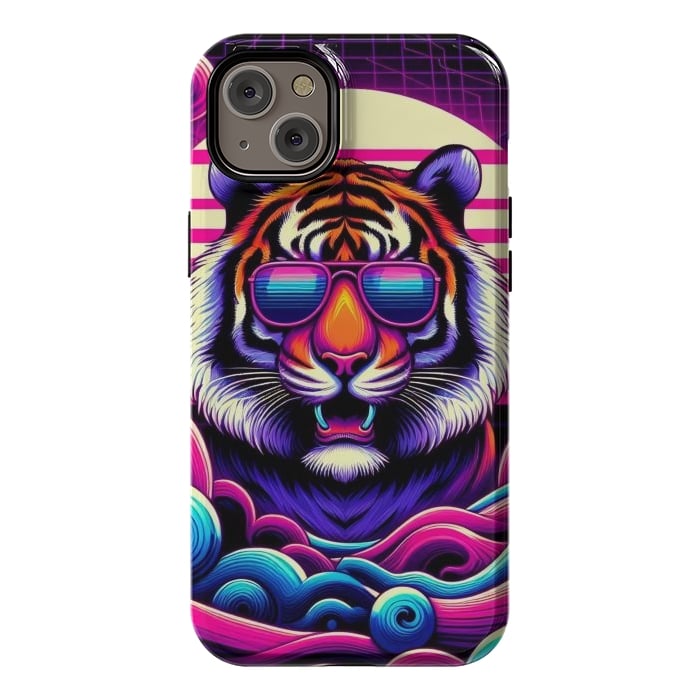 iPhone 14 Plus StrongFit 80s Neon Lion by JohnnyVillas