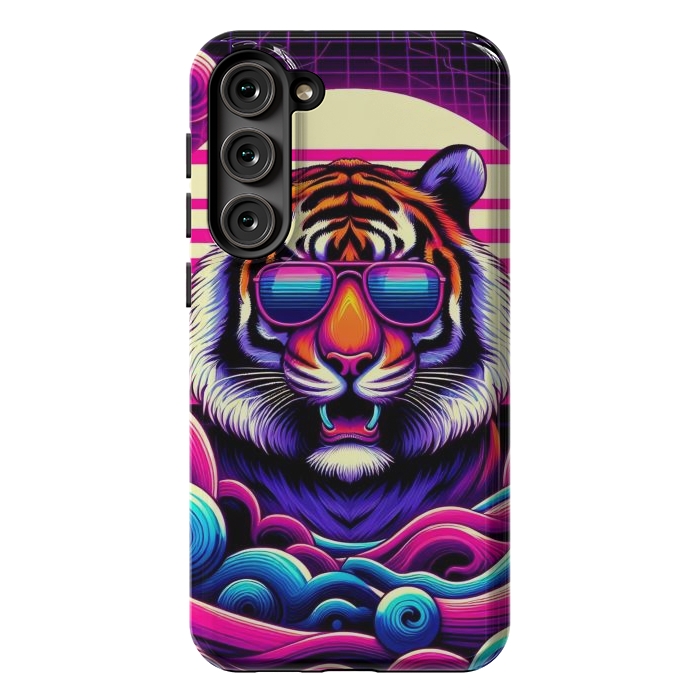 Galaxy S23 Plus StrongFit 80s Neon Lion by JohnnyVillas