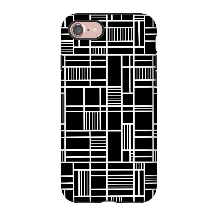 iPhone 7 StrongFit Map Outline Black 45 White by Project M