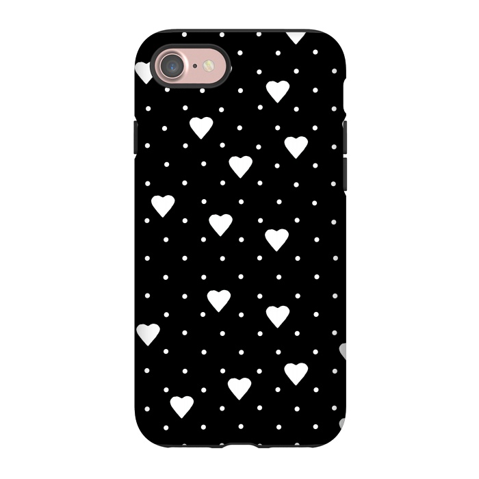 iPhone 7 StrongFit Pin Point Hearts White by Project M