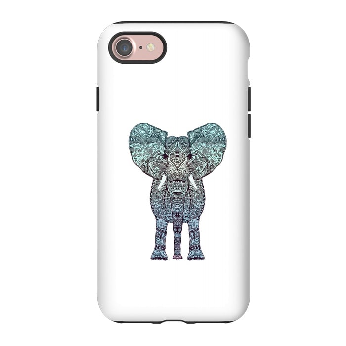 iPhone 7 StrongFit Elephant Blue by Monika Strigel