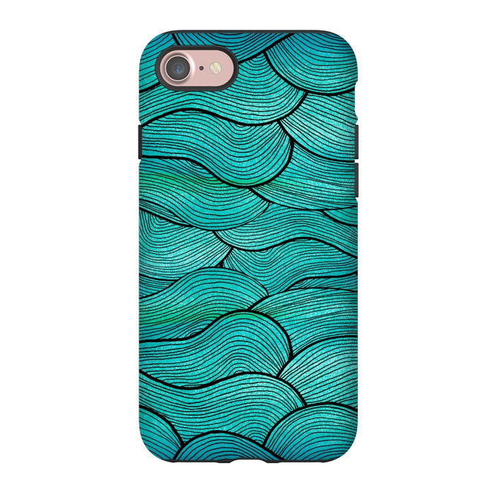 iPhone 7 StrongFit Sea Waves Pattern by Pom Graphic Design