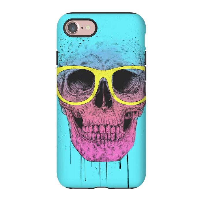 iPhone 7 StrongFit Pop Art Skull With Glasses by Balazs Solti
