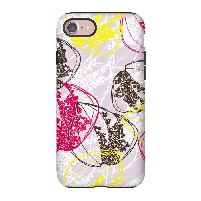 iPhone 7 StrongFit Organic Retro Leaves by Rachael Taylor