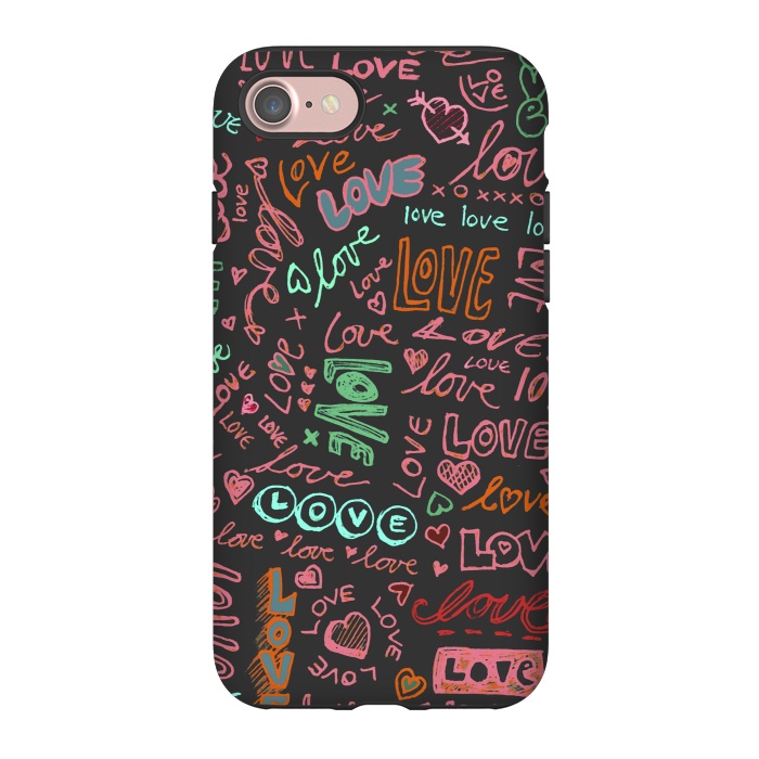iPhone 7 StrongFit Love Love Love ballpoint doodles by Micklyn Le Feuvre