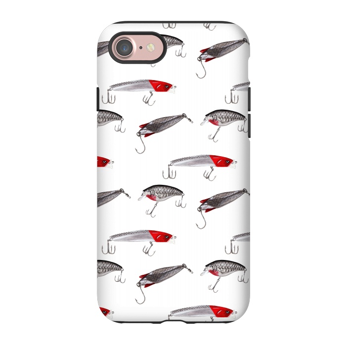 iPhone 7 StrongFit Red & Silver lures by Trinity Mitchell Art