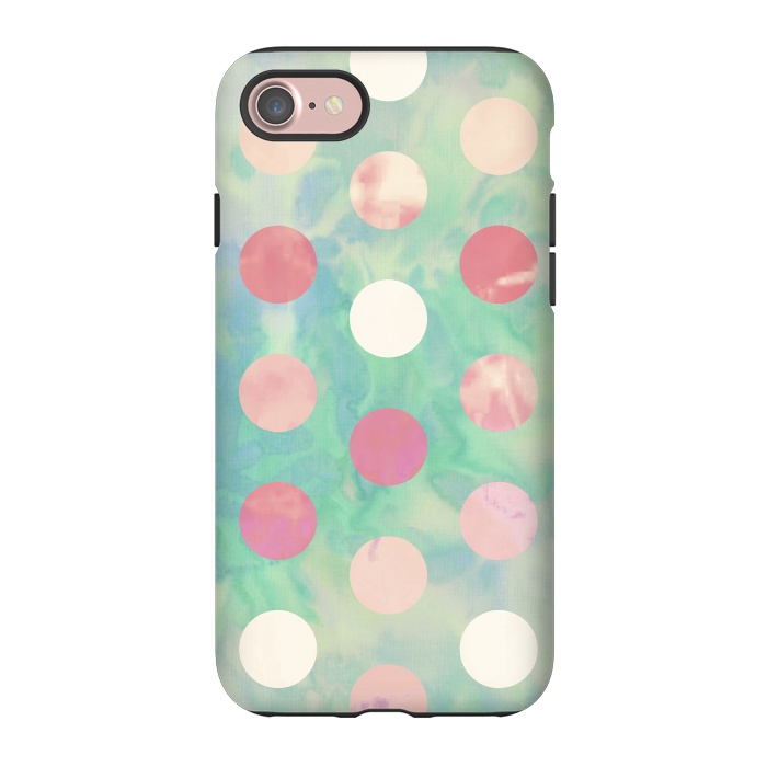iPhone 7 StrongFit Polka Dots Watercolor Front by Girly Trend