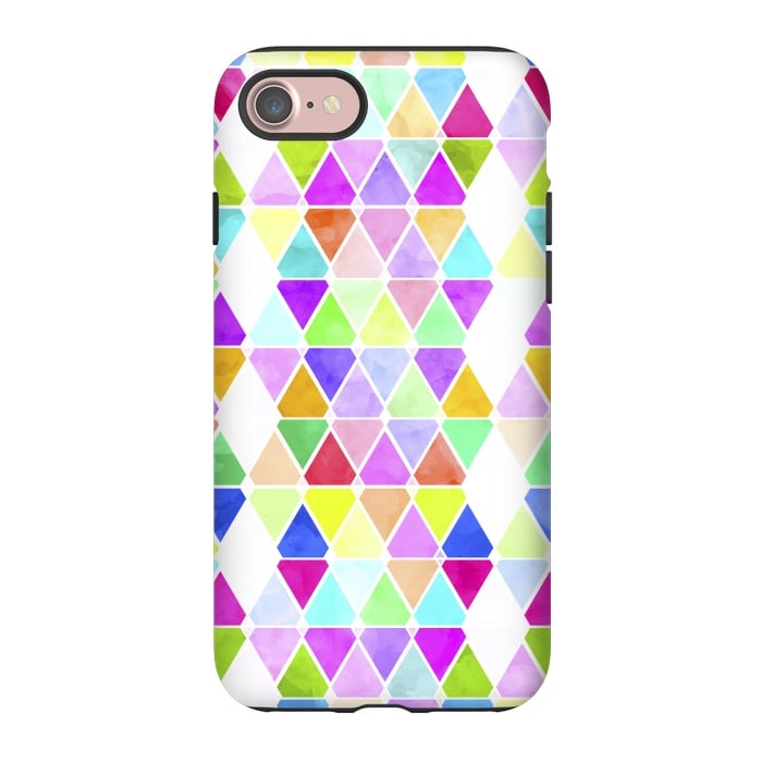 iPhone 7 StrongFit Watercolor Abstract Pastel Triangles by Girly Trend