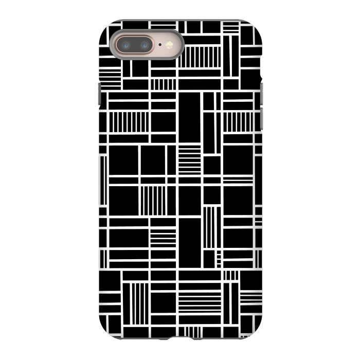 iPhone 7 plus StrongFit Map Outline Black 45 White by Project M