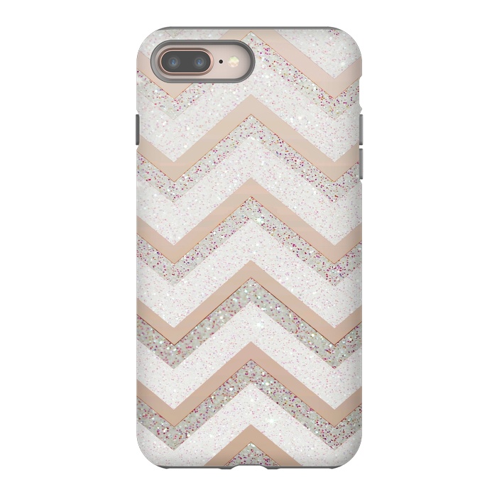 iPhone 7 plus StrongFit Nude Chevron by Monika Strigel