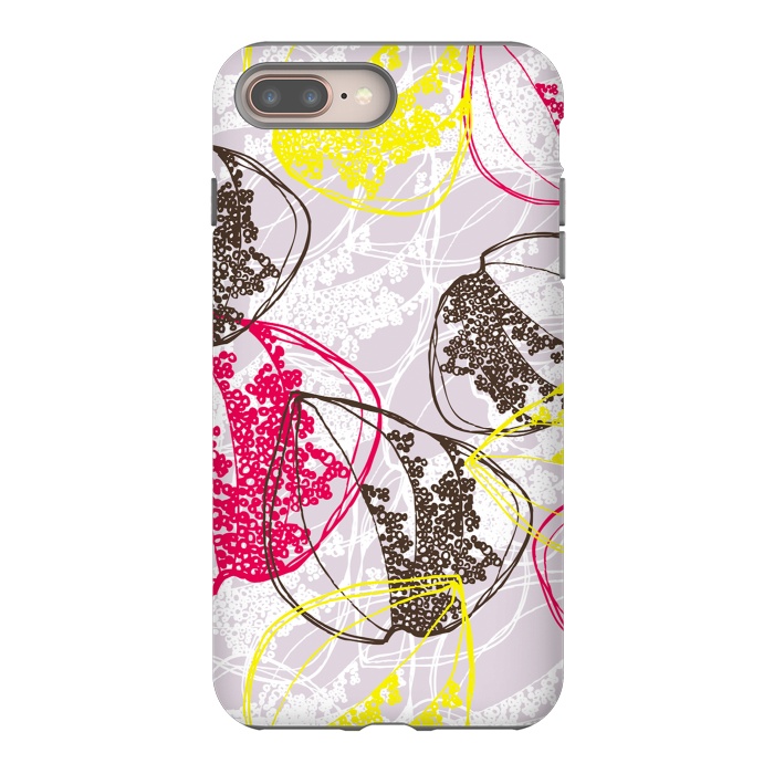 iPhone 7 plus StrongFit Organic Retro Leaves by Rachael Taylor