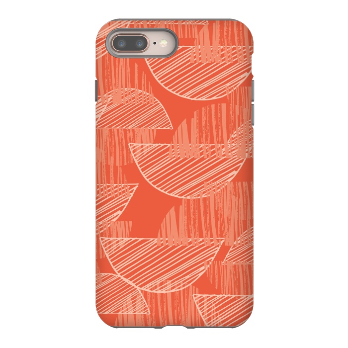 iPhone 7 plus StrongFit Orange Arcs by Rachael Taylor