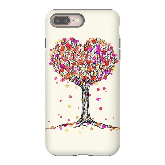 iPhone 7 plus StrongFit Love in the Fall Heart Tree Illustration by Micklyn Le Feuvre
