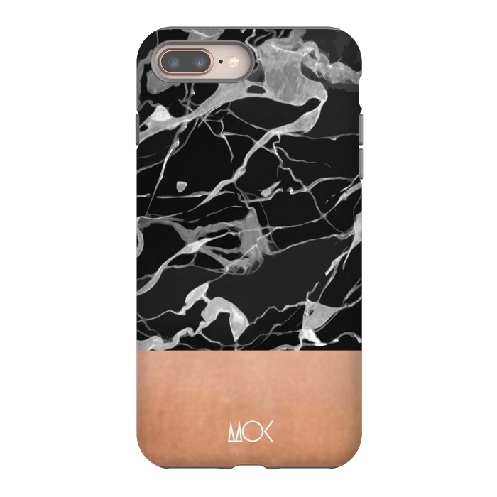 iPhone 7 plus StrongFit Marble and Pink Copper by M.O.K.