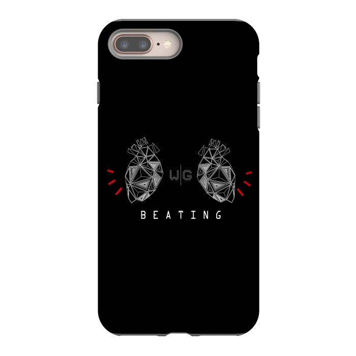 iPhone 7 plus StrongFit Hearts Black Capicúa by W-Geometrics