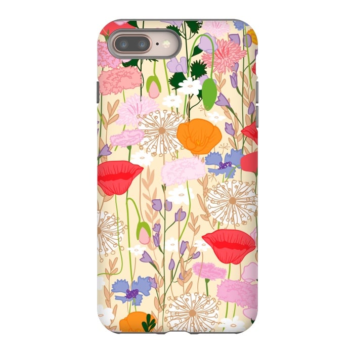 iPhone 7 plus StrongFit Wildflowers Cream Square by Zoe Charlotte
