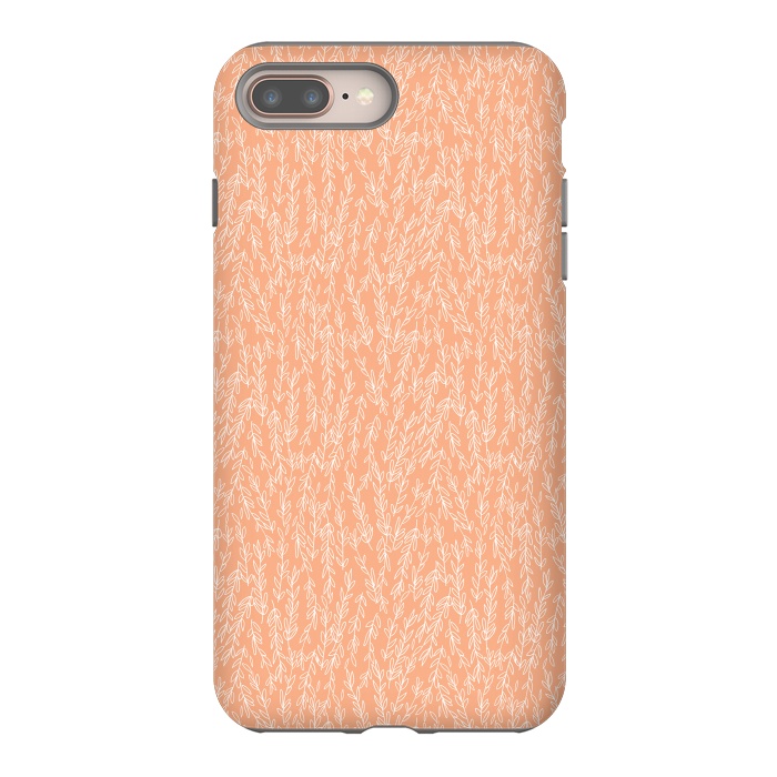 iPhone 7 plus StrongFit Coral Leaves by Zoe Charlotte