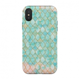 Multicolor Teal Pink Moroccan Shapes Pattern  by  Utart
