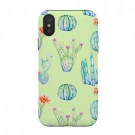 Cactus Pattern Green Background 3 by Alemi